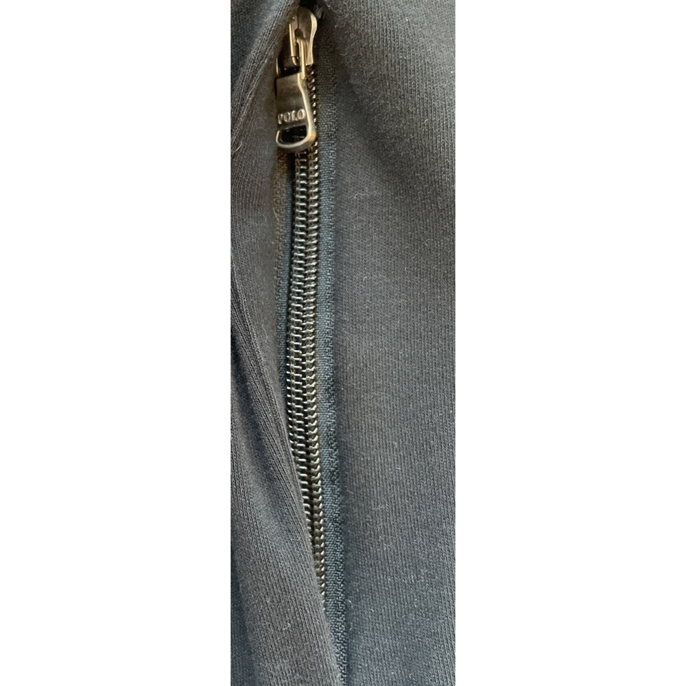 Polo Ralph Lauren Baseball Track Jacket Size S Athliesure Black Cotton Full Zip - Picture 15 of 16